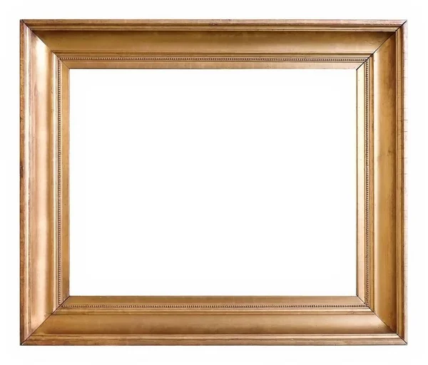 Moldura de ouro para obras-primas em um fundo branco — Fotografia de Stock