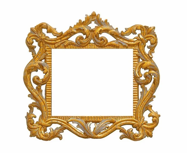 Beyaz bir arka plan üzerinde başyapıtlarından için altın çerçeve