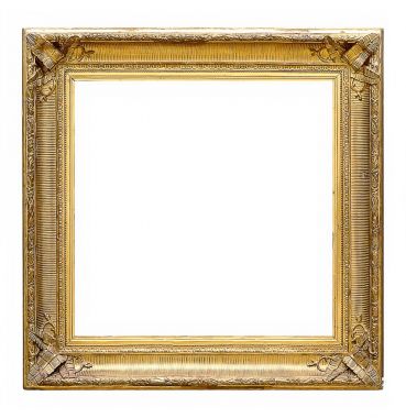 Beyaz bir arka plan üzerinde başyapıtlarından için altın çerçeve