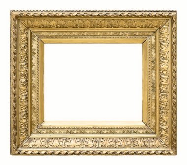 Beyaz bir arka plan üzerinde başyapıtlarından için altın çerçeve