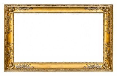 Beyaz bir arka plan üzerinde başyapıtlarından için altın çerçeve