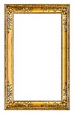 Beyaz bir arka plan üzerinde başyapıtlarından için altın çerçeve
