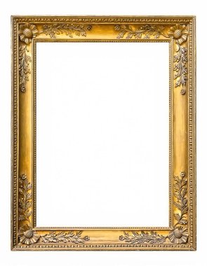 Beyaz bir arka plan üzerinde başyapıtlarından için altın çerçeve