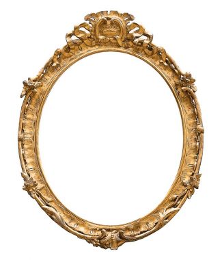 Beyaz bir arka plan üzerinde başyapıtlarından için altın çerçeve