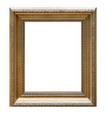 Beyaz bir arka plan üzerinde başyapıtlarından için altın çerçeve