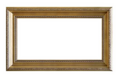 Beyaz bir arka plan üzerinde başyapıtlarından için altın çerçeve