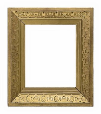 Beyaz bir arka plan üzerinde başyapıtlarından için altın çerçeve