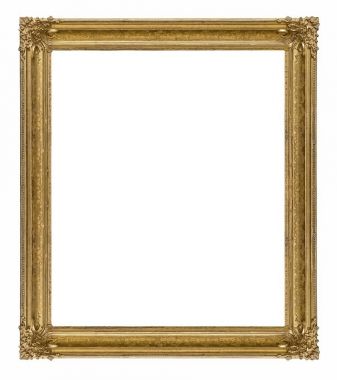 Beyaz bir arka plan üzerinde başyapıtlarından için altın çerçeve