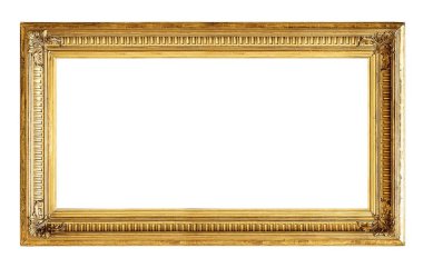 Beyaz bir arka plan üzerinde başyapıtlarından için altın çerçeve
