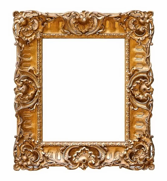 Gold frame for masterpieces on a white background — Stock Photo, Image