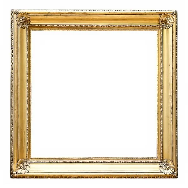 Gold frame for masterpieces on a white background — Stock Photo, Image