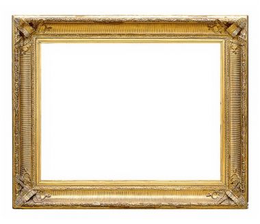 Beyaz bir arka plan üzerinde başyapıtlarından için altın çerçeve