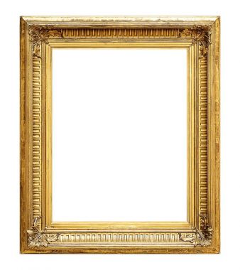 Beyaz bir arka plan üzerinde başyapıtlarından için altın çerçeve