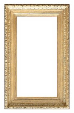 Beyaz bir arka plan üzerinde başyapıtlarından için altın çerçeve