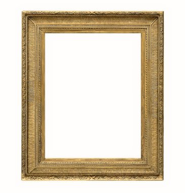 Beyaz bir arka plan üzerinde başyapıtlarından için altın çerçeve