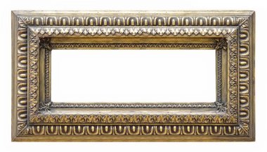 Beyaz bir arka plan üzerinde başyapıtlarından için altın çerçeve