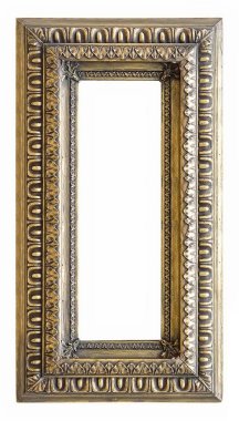 Beyaz bir arka plan üzerinde başyapıtlarından için altın çerçeve