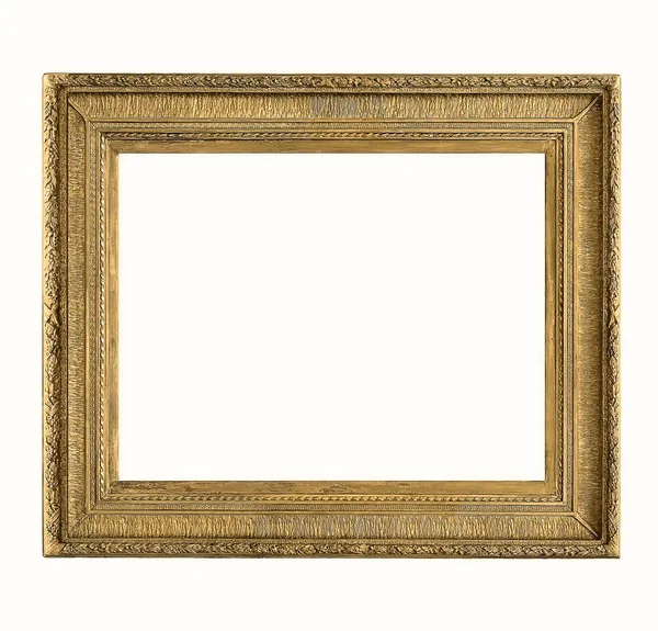 白い背景の上の傑作のゴールド フレーム — ストック写真