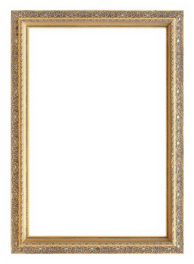 Beyaz bir arka plan üzerinde başyapıtlarından için altın çerçeve