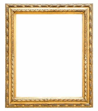 Beyaz bir arka plan üzerinde başyapıtlarından için altın çerçeve
