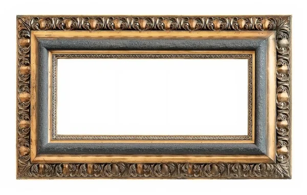 Gold frame for masterpieces on a white background — Stock Photo, Image