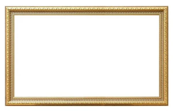 Gold frame for masterpieces on a white background — Stock Photo, Image