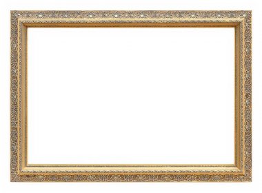 Beyaz bir arka plan üzerinde başyapıtlarından için altın çerçeve