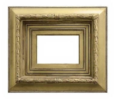 Beyaz bir arka plan üzerinde başyapıtlarından için altın çerçeve