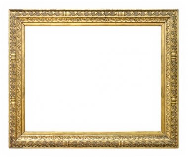 Beyaz bir arka plan üzerinde başyapıtlarından için altın çerçeve