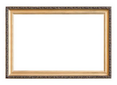 Beyaz bir arka plan üzerinde başyapıtlarından için altın çerçeve