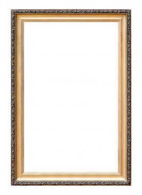 Beyaz bir arka plan üzerinde başyapıtlarından için altın çerçeve