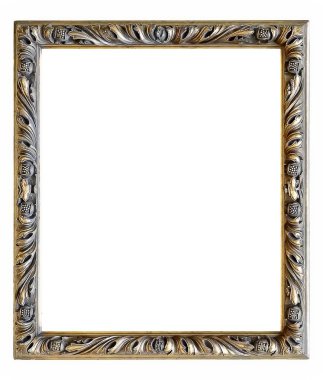 Beyaz bir arka plan üzerinde başyapıtlarından için altın çerçeve