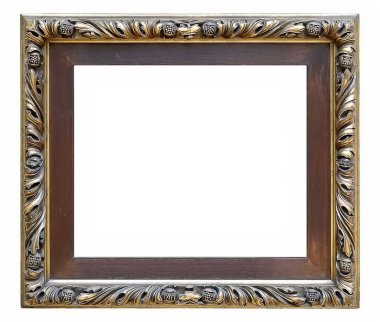 Beyaz bir arka plan üzerinde başyapıtlarından için altın çerçeve