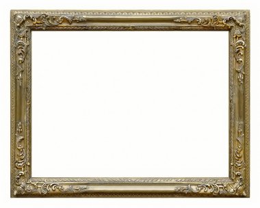 Beyaz bir arka plan üzerinde başyapıtlarından için altın çerçeve