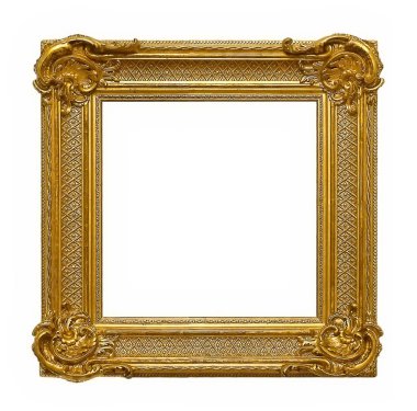 Beyaz bir arka plan üzerinde başyapıtlarından için altın çerçeve