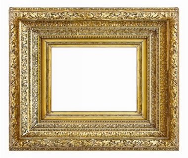 Beyaz bir arka plan üzerinde başyapıtlarından için altın çerçeve