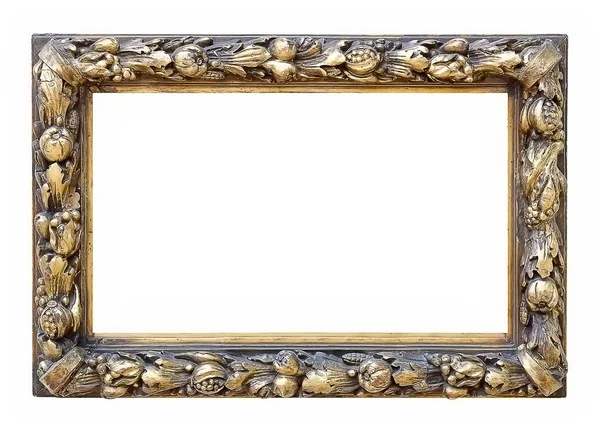 Beyaz bir arka plan üzerinde başyapıtlarından için altın çerçeve — Stok fotoğraf