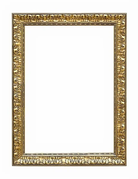Золотая рамка для шедевров на белом фоне — стоковое фото