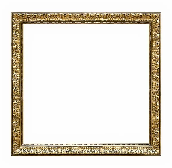 Gold frame for masterpieces on a white background — Stock Photo, Image