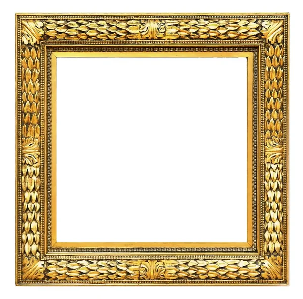 Gold frame for masterpieces on a white background — Stock Photo, Image