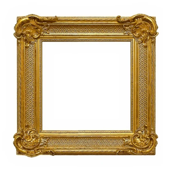 Beyaz bir arka plan üzerinde başyapıtlarından için altın çerçeve