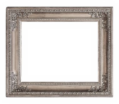 Beyaz bir arka plan üzerinde başyapıtlarından için gümüş çerçeve