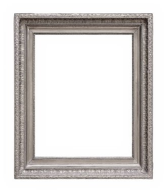 Beyaz bir arka plan üzerinde başyapıtlarından için gümüş çerçeve