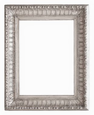 Beyaz bir arka plan üzerinde başyapıtlarından için gümüş çerçeve