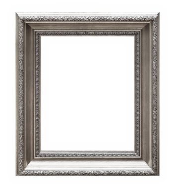Beyaz bir arka plan üzerinde başyapıtlarından için gümüş çerçeve