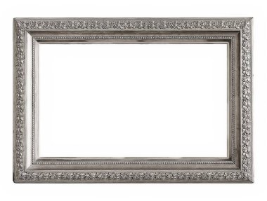 Beyaz bir arka plan üzerinde başyapıtlarından için gümüş çerçeve