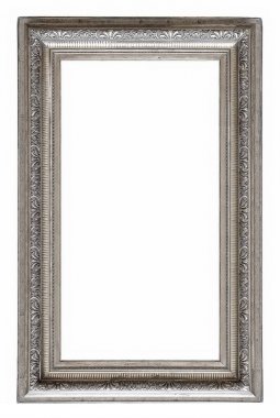 Beyaz bir arka plan üzerinde başyapıtlarından için gümüş çerçeve