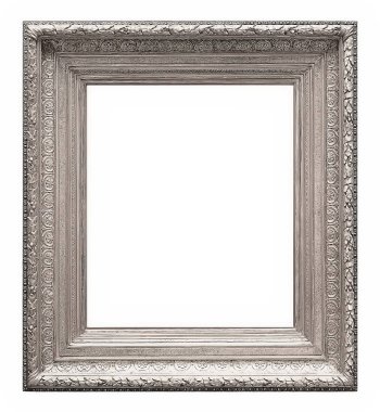 Beyaz bir arka plan üzerinde başyapıtlarından için gümüş çerçeve