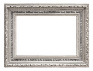 Beyaz bir arka plan üzerinde başyapıtlarından için gümüş çerçeve