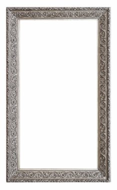 Beyaz bir arka plan üzerinde başyapıtlarından için gümüş çerçeve